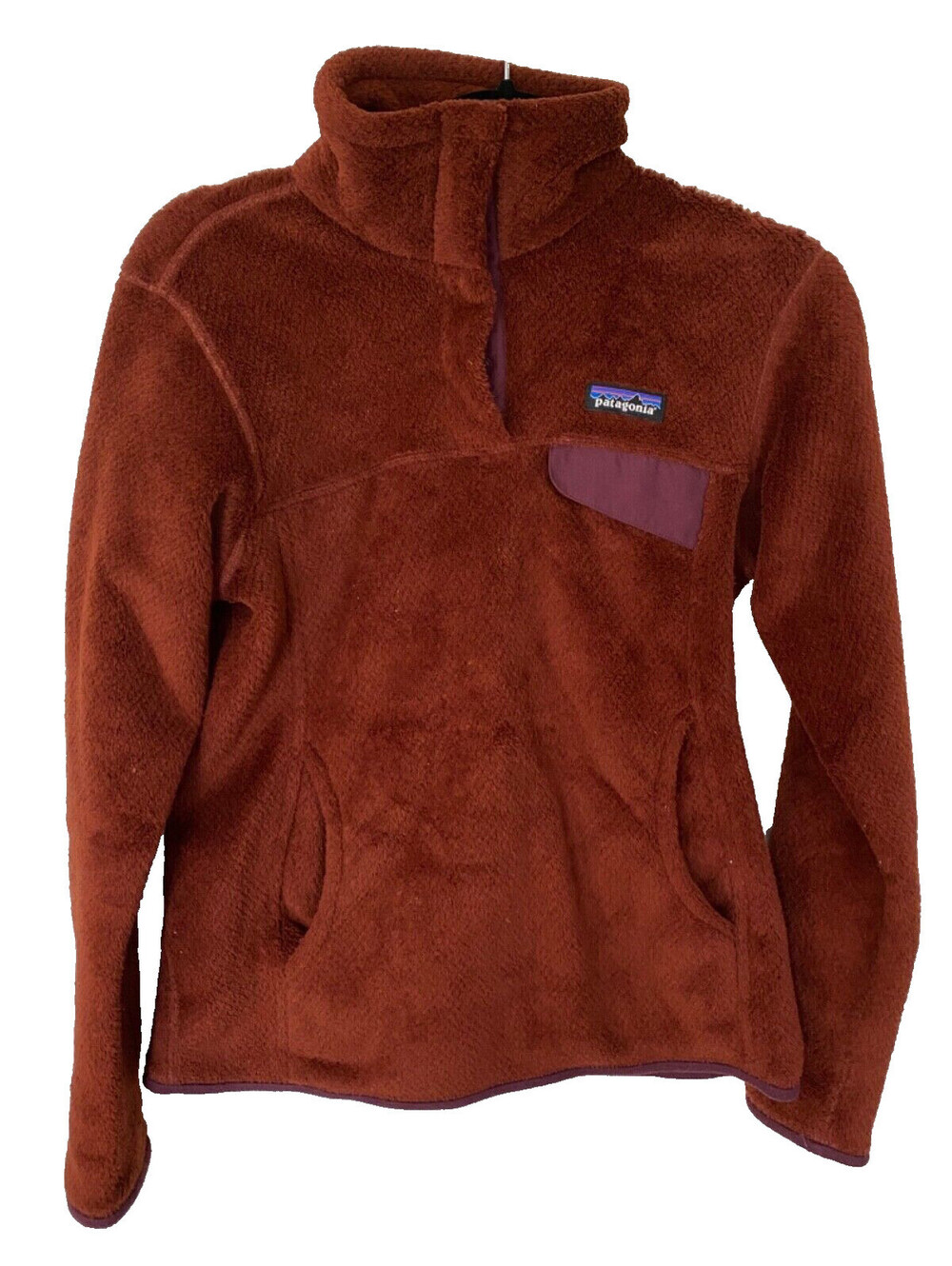 Patagonia Women’s Small Retool Snap T Fleece Pullover Jacket Rust Polartec